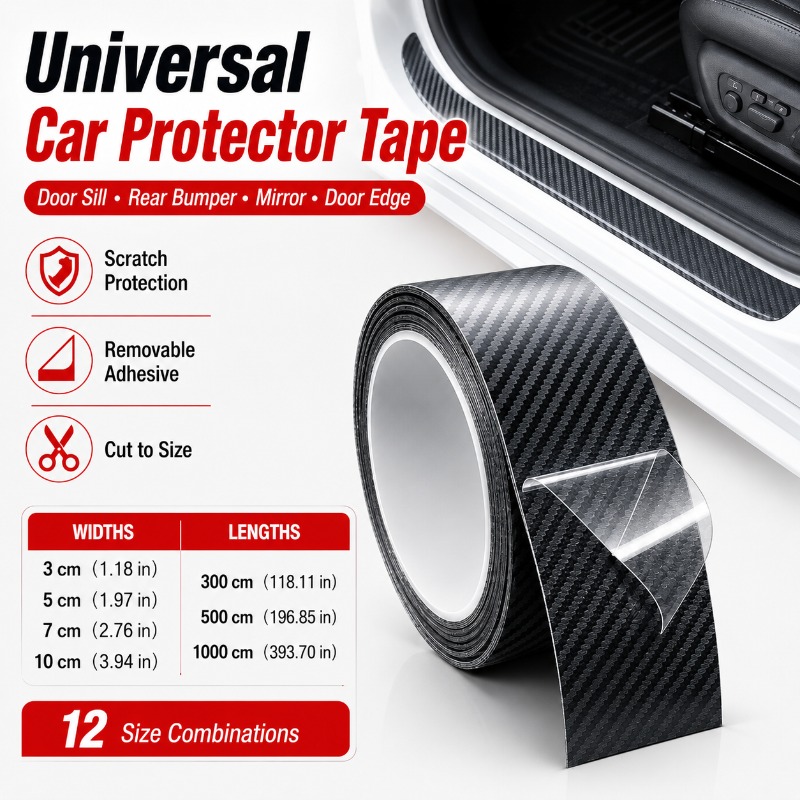 Car Door Edge Guard - 3D Carbon Fiber Pattern Door Sill