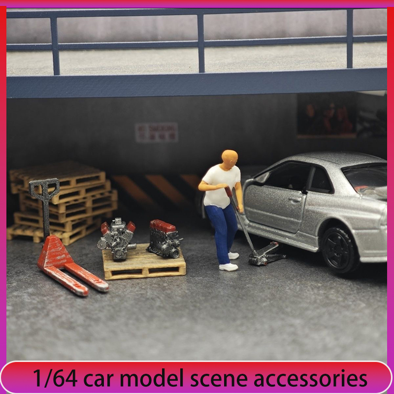 1:64 Car Model Repair Shop Sce - огляд і ціна Car Accessories Decoration